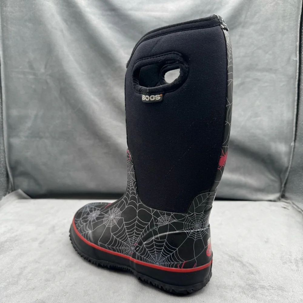 Bogs Classic High Spiders‎ II Kids Boots Size 2 Black Spider Web Rain
